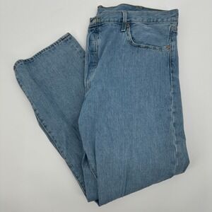Levis Strauss 501 Jeans Mens 42x30 Blue Denim Single Stitch High Rise Button Fly